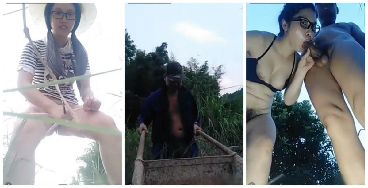 农村妹子和网讲述第一次给了爸爸,路上拦了一个推斗车的大叔去野战,对白精彩